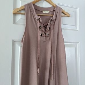 {Ginger G} Lace Up Tank Dress